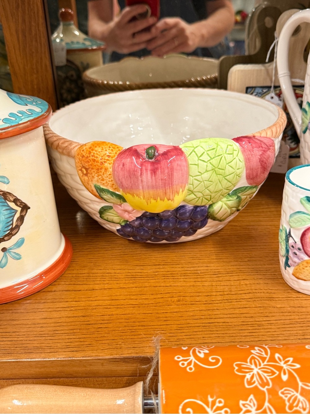 Hand-Painted Ceramic Fruit Bowl